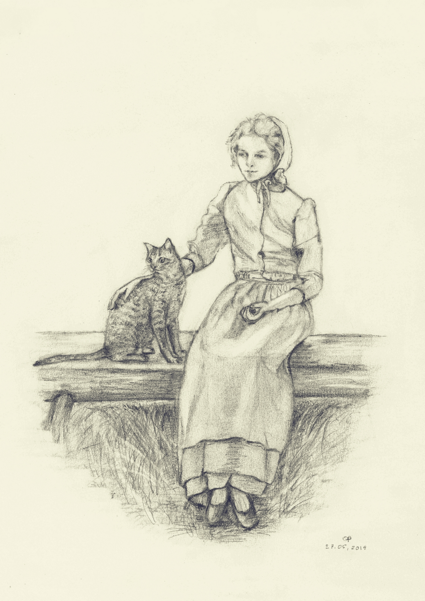 Girl with a cat